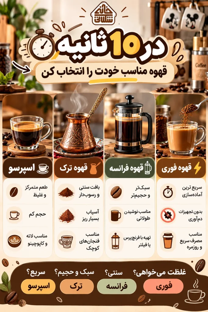 تفاوت قهوه فرانسه و ترک

