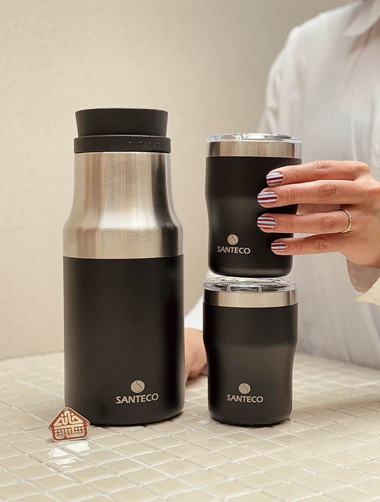 خرید فلاسک و ماگ استیل درب تریتان مدل MOLLE & NORA برند فرانسوی SANTECO