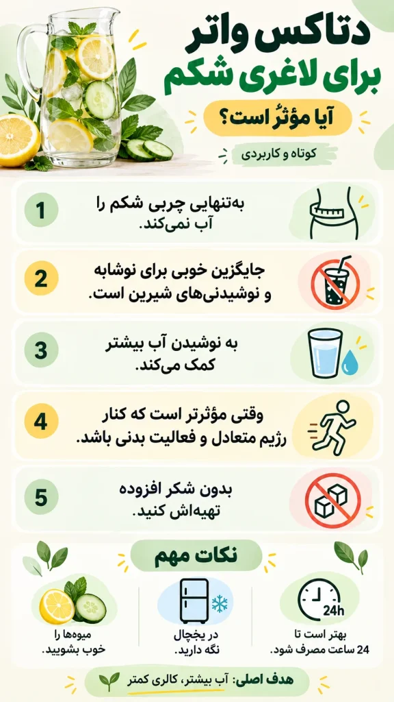 دتاکس واتر برای لاغری شکم
