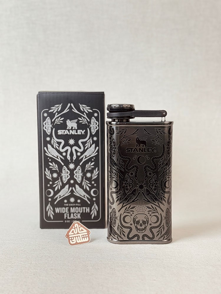 خرید قمقمه کتابی استنلی آینه ای طرح اسکلت مدل WIDE MOUTH FLASK لیمیتد