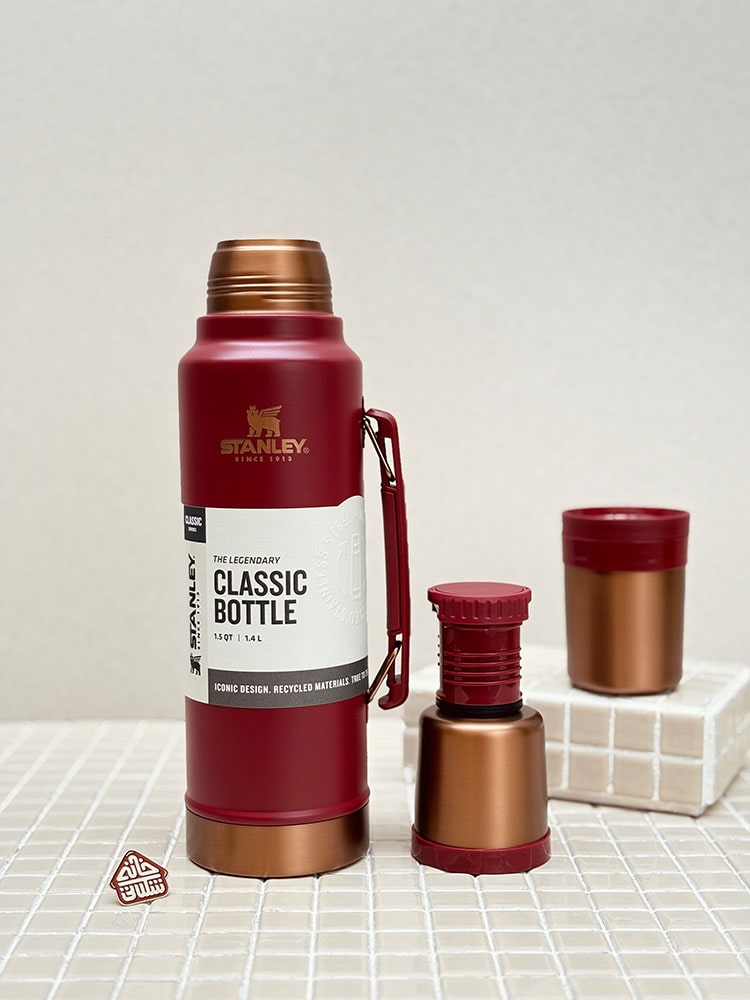 خرید فلاسک استنلی اورجینال 1 لیتر دو درب CLASSIC BOTTLE لیمید زرشکی
