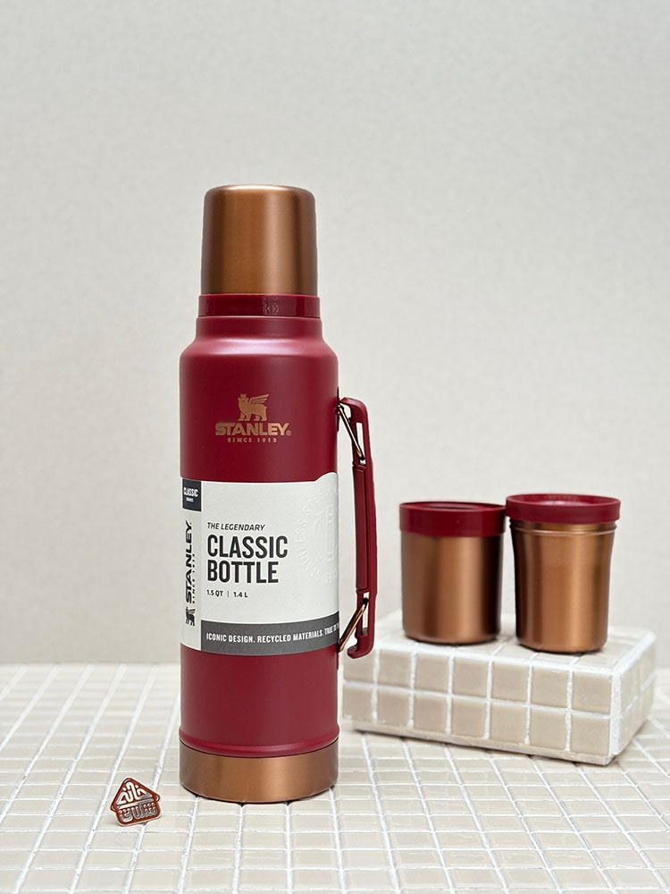 خرید فلاسک استنلی اورجینال 1 لیتر دو درب CLASSIC BOTTLE لیمید زرشکی