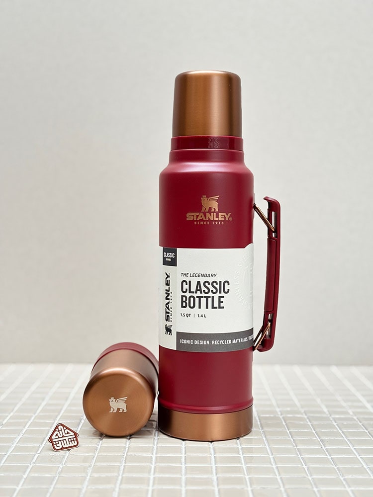 خرید فلاسک استنلی اورجینال 1 لیتر دو درب CLASSIC BOTTLE لیمید زرشکی