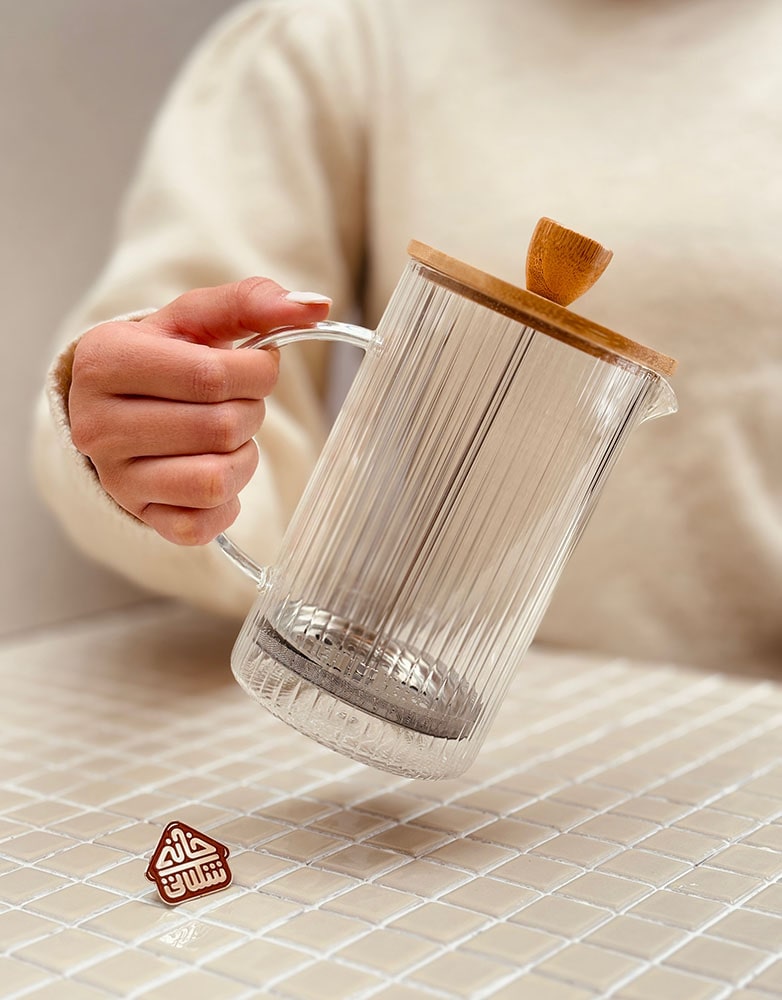 خرید فرنچ پرس پیرکس درب بامبو