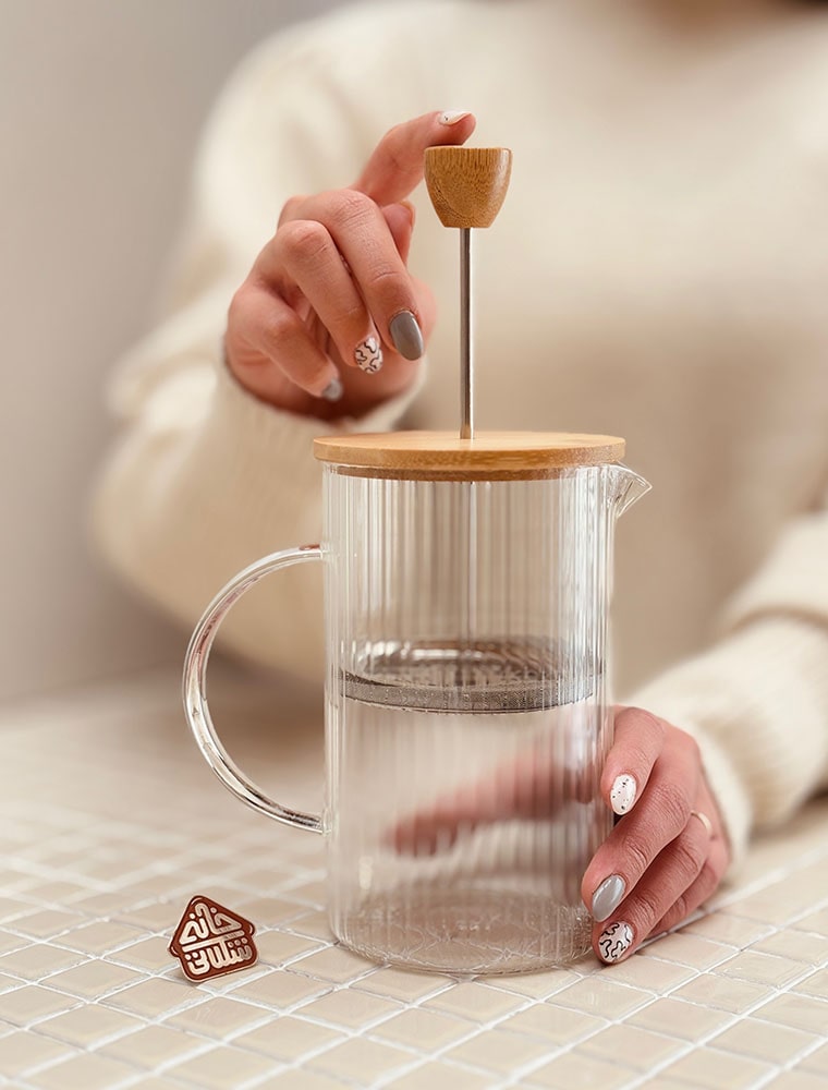 خرید فرنچ پرس پیرکس درب بامبو
