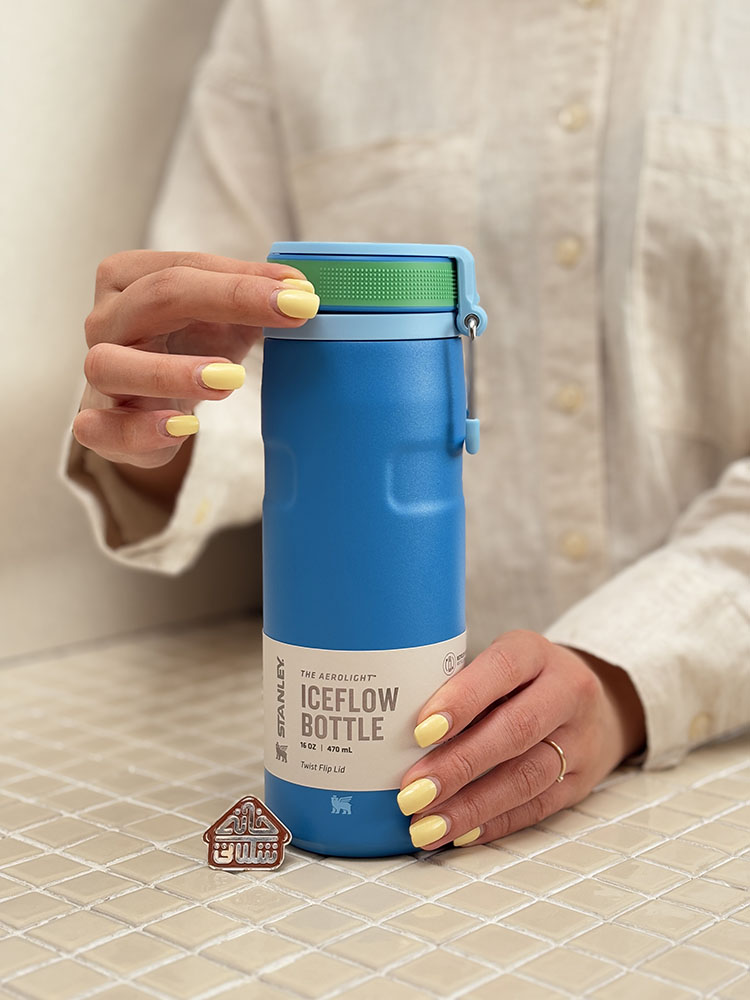 خرید بطری استنلی اورجینال آسان نوش درب پیچی 470 میل مدل AEROLIGHT ICEFLOW BOTTLE