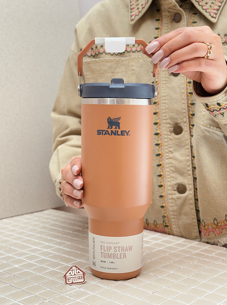 خرید تراول ماگ نی دار استنلی 1180 میل اورجینال مدل FLIP STRAW TUMBLER
