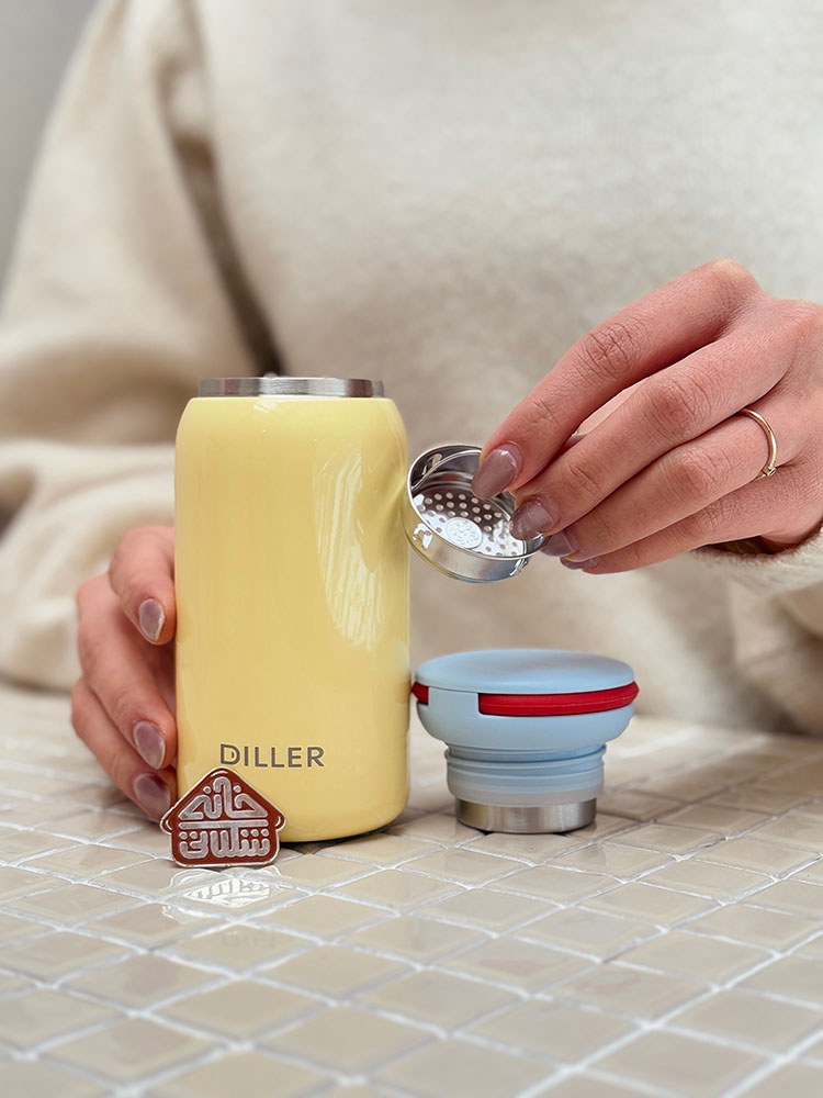 فلاسک 200 میل برند DILLER رنگی دسته سیلیکون کد003548 - تصویر 2