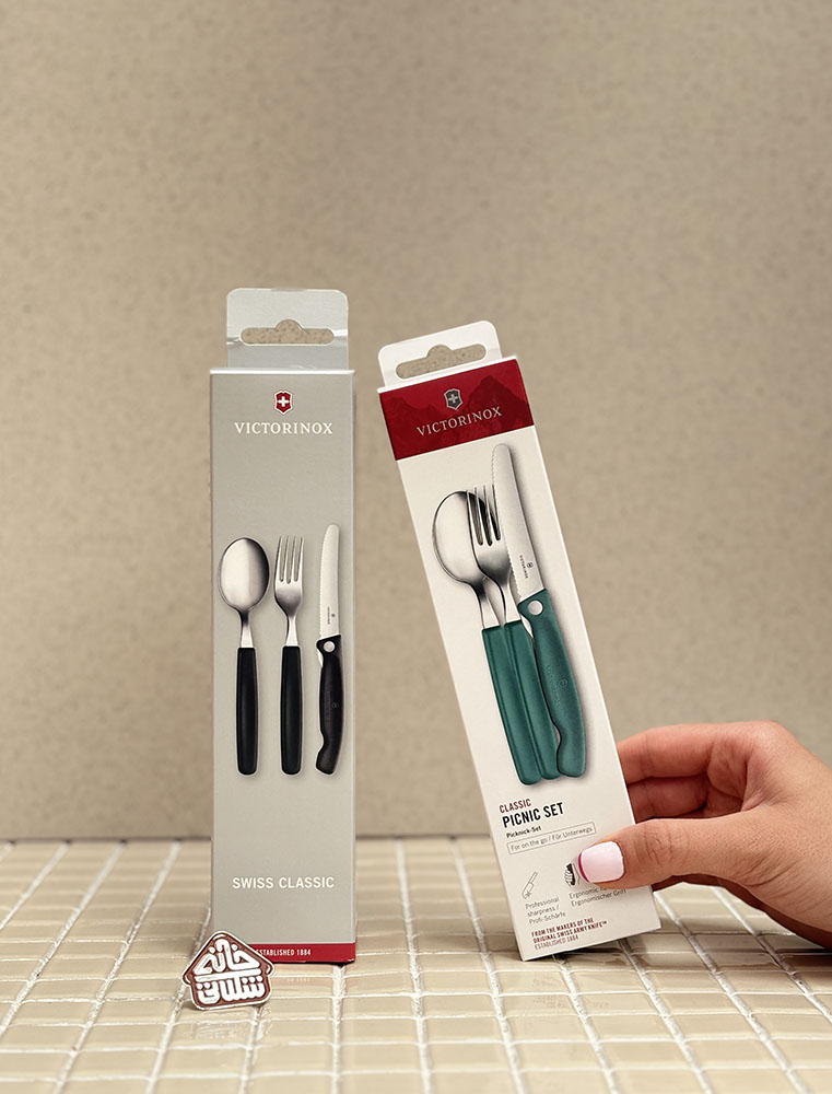 خرید ست قاشق چنگال و چاقو تاشو پیک نیک برند ویکتورینوکس VICTORINOX 6.7192.F9