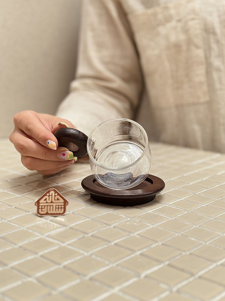 خرید ماگ پیرکس دسته چوبی