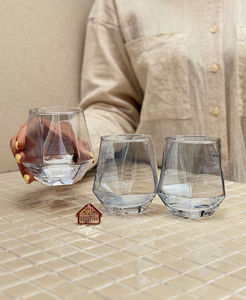 خرید ست 6 عددی ماگ چندضلعی 310 میل برند DELI GLASS