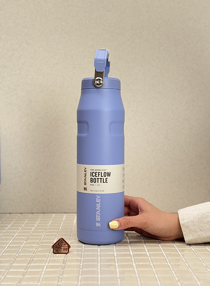 خرید بطری نی دار و دسته دار 1100 میل استنلی مدل ICEFLOW BOTTLE