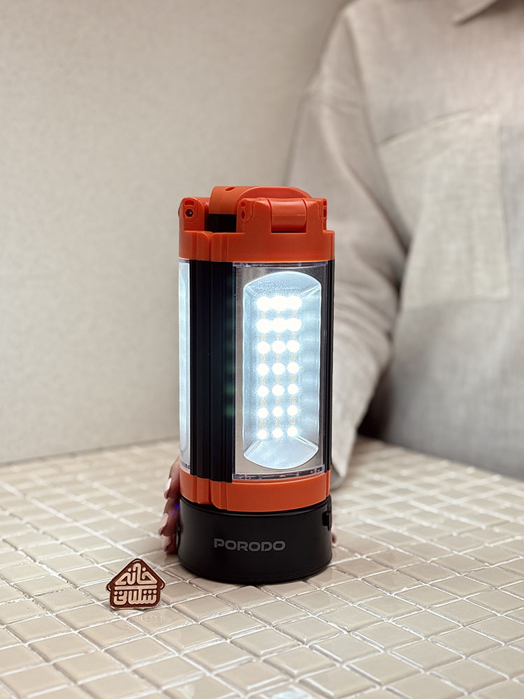 خرید چراغ شارژی کمپینگ پایه دار 9000mAh تاشو تلسکوپی برند PORODO