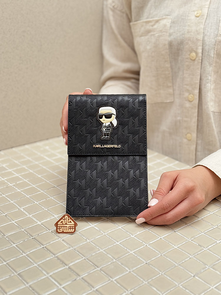 خرید کراس بادی موبایل و پاسپورت کارل لاگرفلد سافیانو Karl Lagerfeld Saffiano Monogram