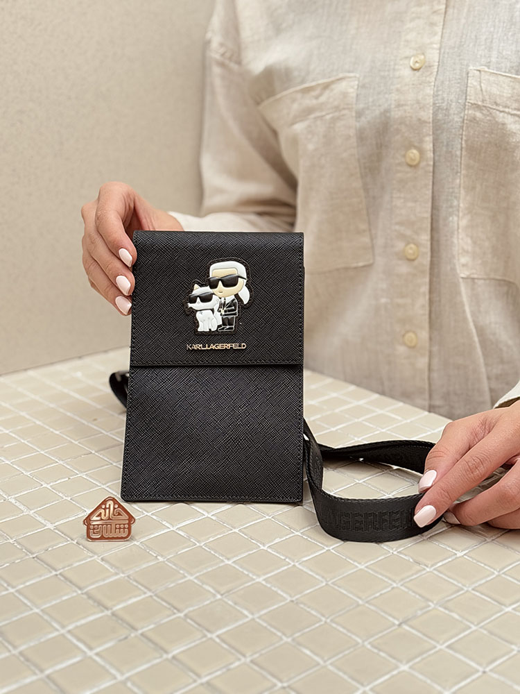 خرید کراس بادی موبایل و پاسپورت کارل لاگرفلد سافیانو Karl Lagerfeld Saffiano Monogram