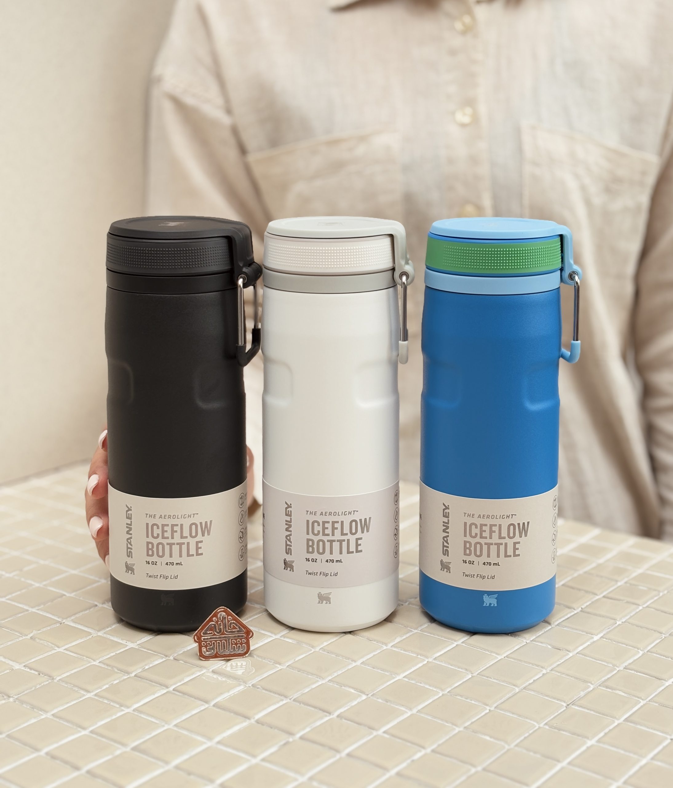 خرید بطری استنلی اورجینال آسان نوش درب پیچی 470 میل مدل AEROLIGHT ICEFLOW BOTTLE