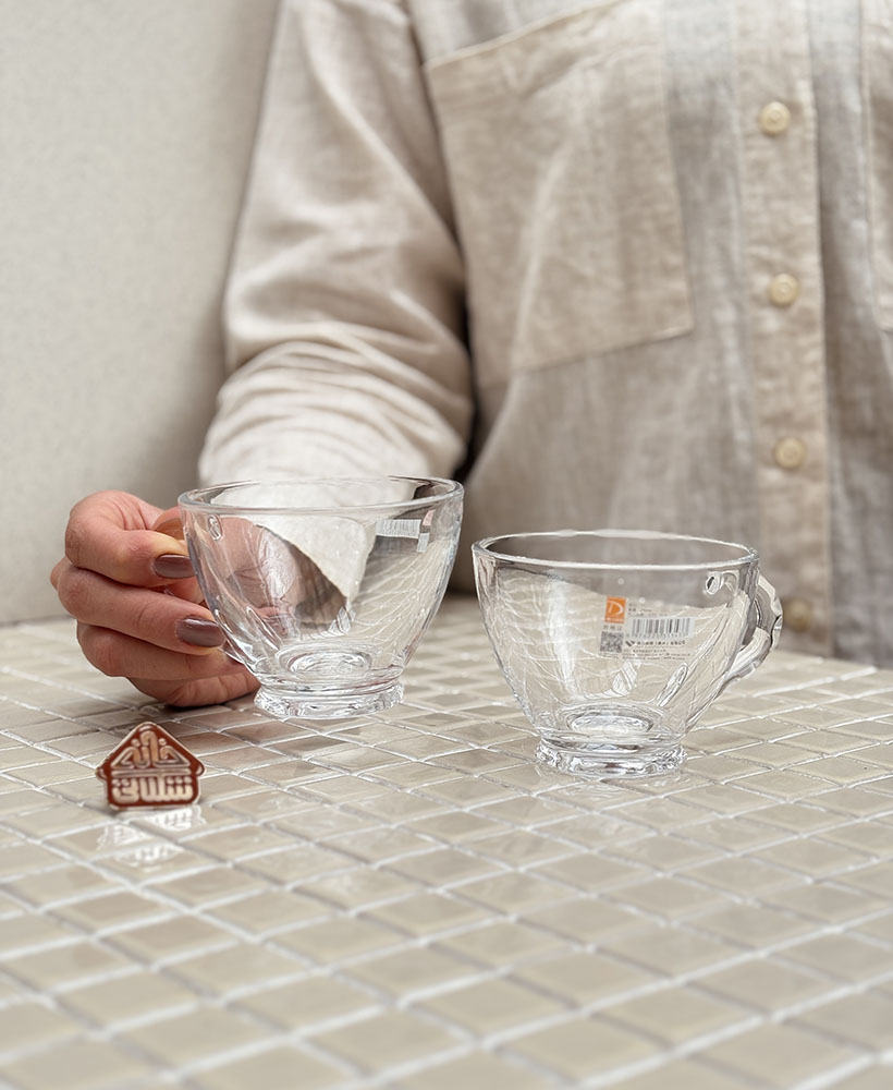 خرید ست 6 عددی فنجون چایی 210 میل برند DELI GLASS