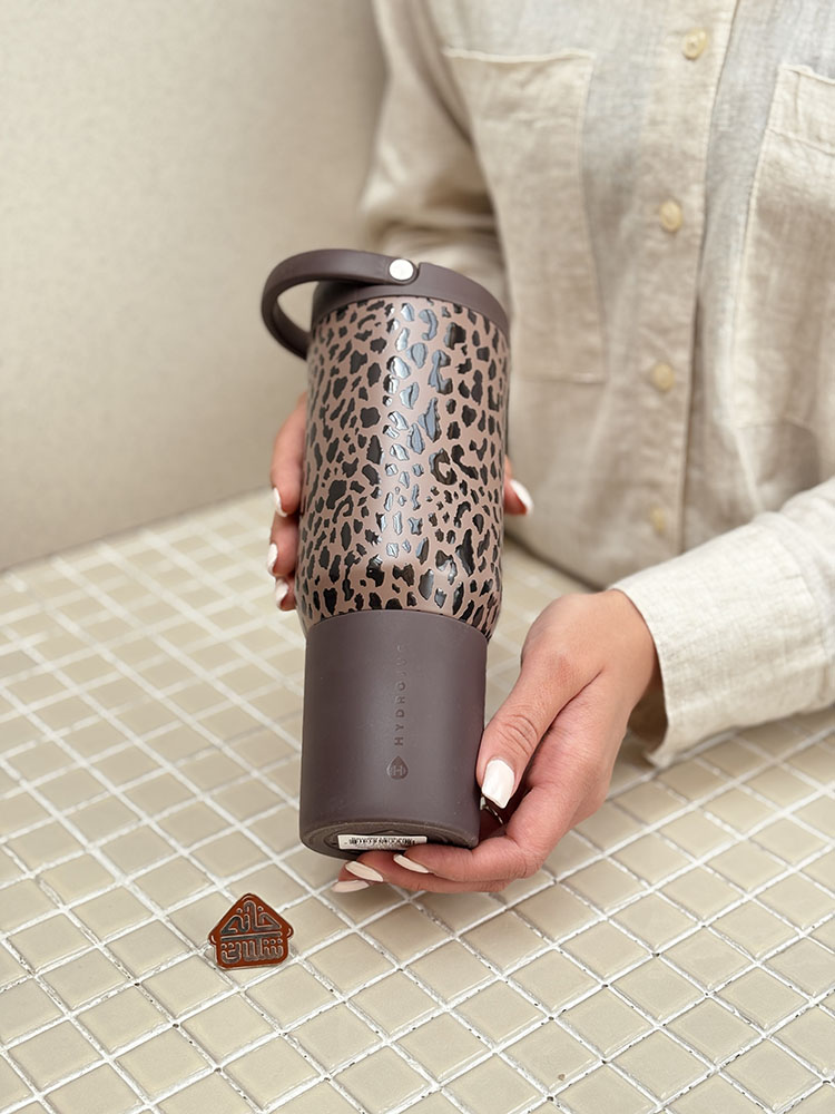 خرید تامبلر نی دار اورجینال پلنگی برند HYDRO JUG