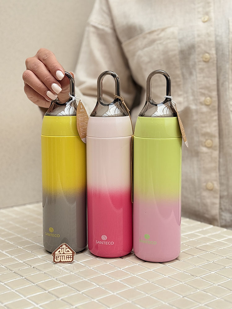 خرید بطری دوجداره دو رنگ برند SANTECO مدل YOGA SLIM